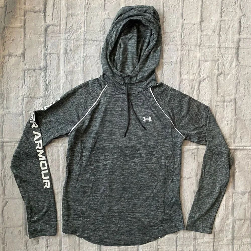 Under Armour men S loose fit pullover hoodie w/front pouch pockets grey